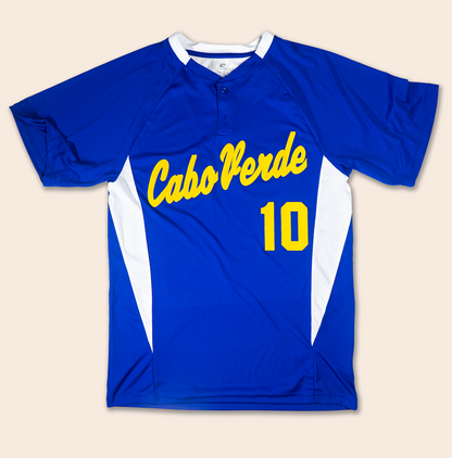 Cabo Verde 2-Button Authentic Baseball Jersey [Azul]