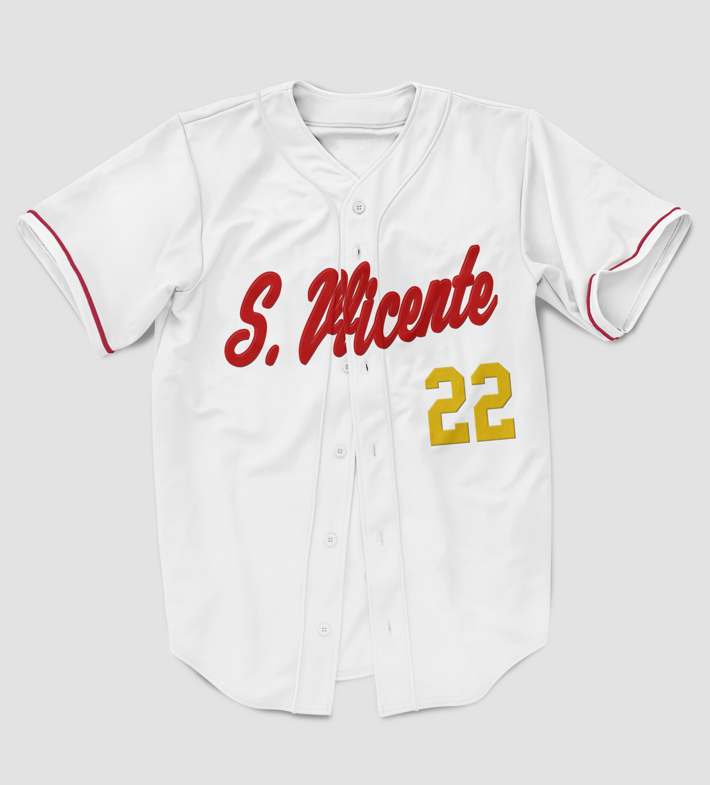 São Vicente Full Button Authentic Baseball Jersey